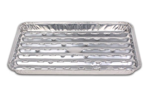 Rectangular barbecue grill pan